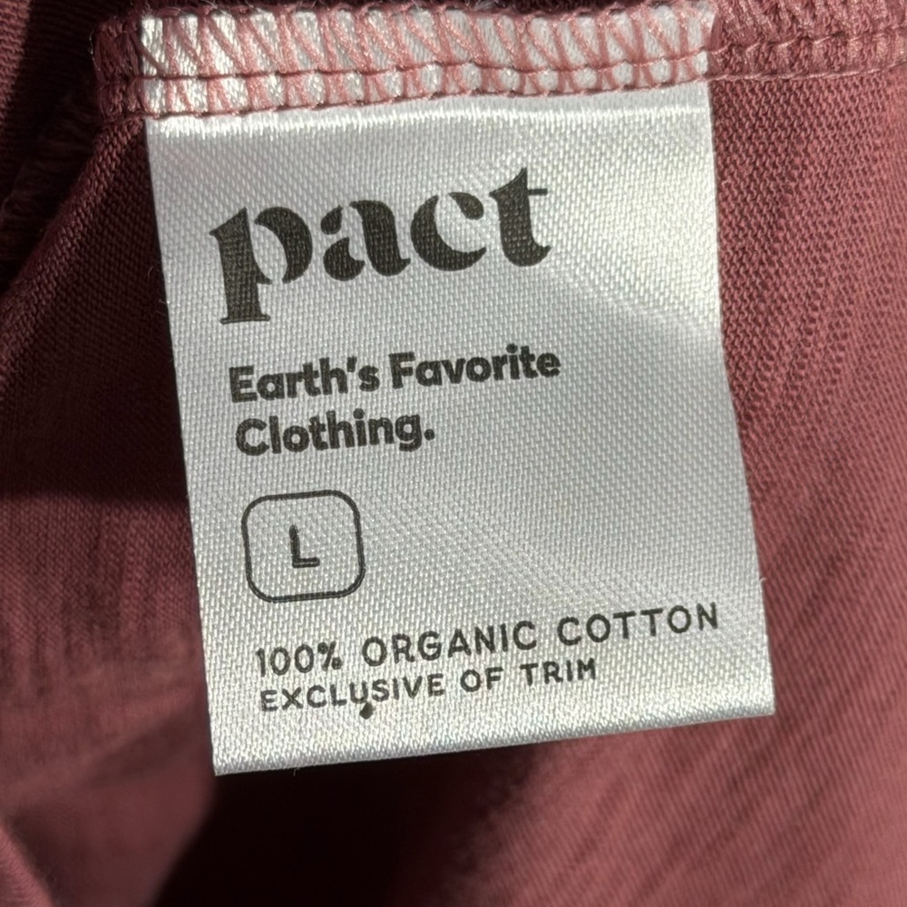 Pact Long Sleeve Dusty Rose Dress has pockets 100% Organic Cotton - Picture 6 of 7